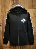 画像2: USUGROW BAT ZIP UP HOODIE（ブラック） (2)