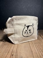 画像1: デビロック猫 ミニミニスクエアタイプポーチ (1)