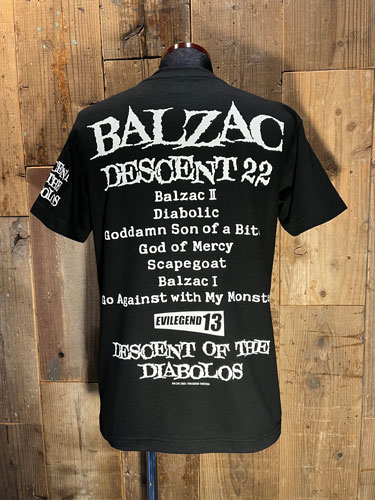 12月17日下北沢SHELTERにて登場となるBALZAC結成30周年特別企画音源『DESCENT OF THE DIABOLOS  '22』の発売を記念したTシャツが登場！