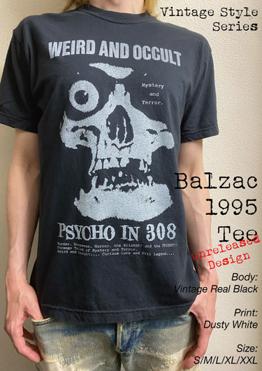 画像1: VINTAGE STYLE TEEシリーズ・第2弾『BALZAC 1995・VINTAGE STYLE TEE』（VINTAGE REAL BLACK） (1)
